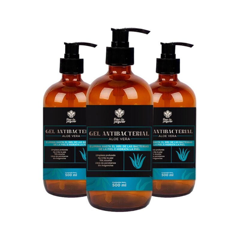 Gel Actibacterial con Aloe Vera, 500 ml 3 pzas